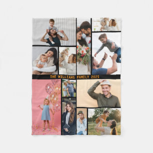 Couverture Polaire Collage photo personnalisé moderne 16 Custom Color