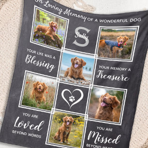Couverture Polaire Collage photo personnalisé Pet Memorial