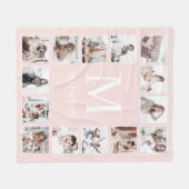 Couverture Polaire Collage photo personnalisé rose vierge personnalis (Devant (Horizontal))