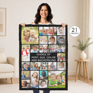 Couverture Polaire Collage photo personnalisé Simple 21 Votre couleur