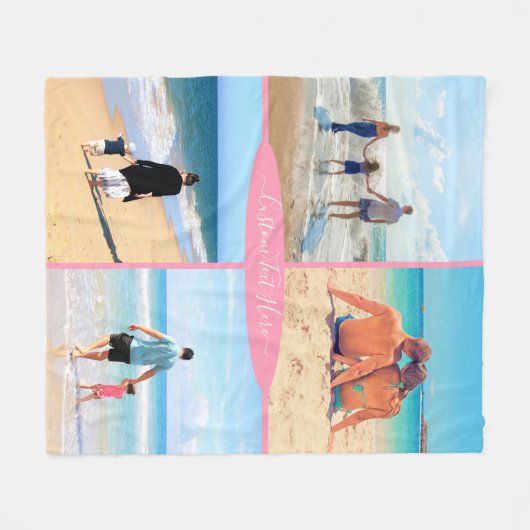 Couverture Polaire Collage photo personnalisé Texte polaire Souvenirs (Devant (Horizontal))