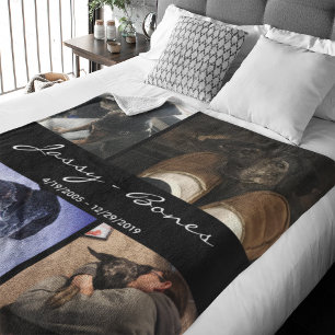 Couverture Polaire Collage photo pour animaux de compagnie Memorial