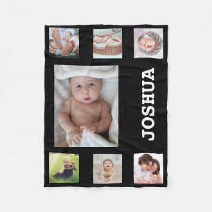 Couverture Polaire Collage photo pour bébés personnalisé Nom perso
