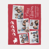 Couverture Polaire Collage photo rouge de Noël Père Noël Sleigh (Devant)