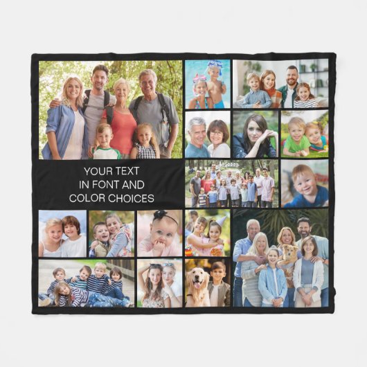 Couverture Polaire Collage photo simple 16 couleur (Devant (Horizontal))