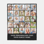 Couverture Polaire Collage photo simple 25 photo noir personnalisé (Devant)