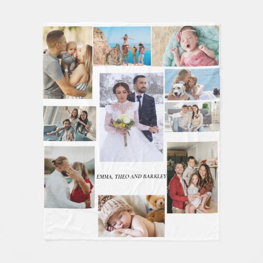 Couverture Polaire Collage photo simple | Mariage et famille (Devant)