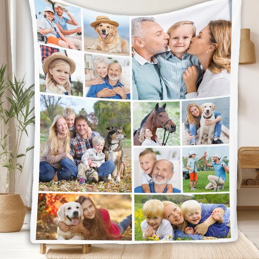 Couverture Polaire Collage photo simple simple unique 12