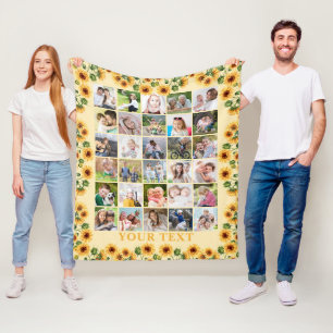 Couverture Polaire Collage photo Sunflower 30 Personnalisé