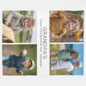 Couverture Polaire Collage photo sur mesure de grand-père nap (Devant (Horizontal))