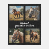 Couverture Polaire Collage photo tendance Personnalisé Cheval Lover (Devant)