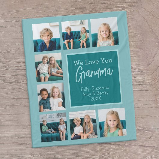 Couverture Polaire Collage photo turquoise & blanc 8 - We Love Grand-