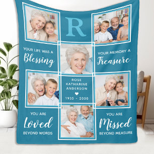 Couverture Polaire Collage photo Turquoise de conservation des souven