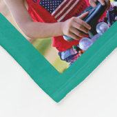 Couverture Polaire Collage photo Turquoise personnalisé Monogramme (Coin)