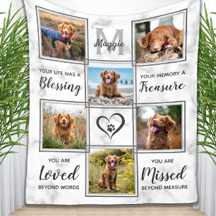 Couverture Polaire Collage photo unique Pet Memorial