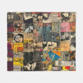 Couverture Polaire Collage rustique Vintage de journaux (7) (Devant (Horizontal))