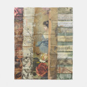 Couverture Polaire Collage rustique Vintage de journaux (9) (Devant)