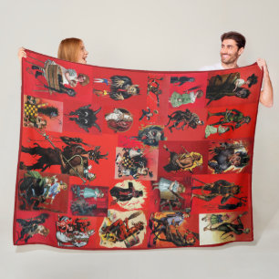 Couverture Polaire Collage Vintage de Krampus