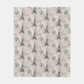 Couverture Polaire Collage vintage et Motif Tour Eiffel (Devant)