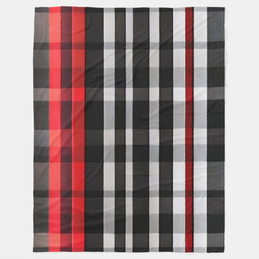 Couverture Polaire Collection Abstraite Red Black Plaid (Devant)