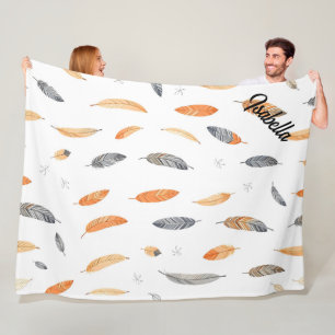 Couverture Polaire Collection Bohème Tendance Luxe Plumes