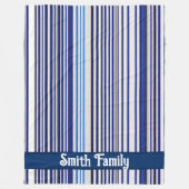 Couverture Polaire Collection branchée Summer Navy Blue Boat Stripes (Devant)