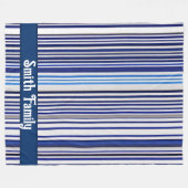 Couverture Polaire Collection branchée Summer Navy Blue Boat Stripes (Devant (Horizontal))
