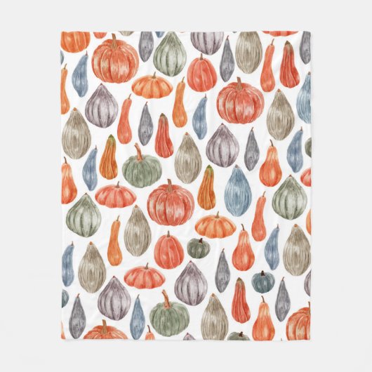 Couverture Polaire Collection Citrouille couleur aquarelle  (Devant)