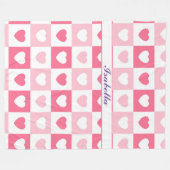 Couverture Polaire Collection d'amour du coeur rose moderne (Devant (Horizontal))