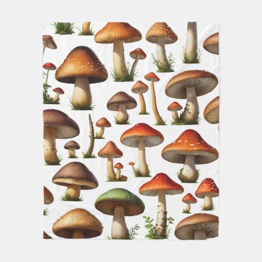 Couverture Polaire Collection de champignons Design Motif (Devant)