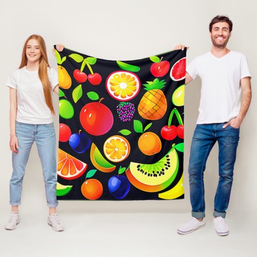 Couverture Polaire Collection de fruits brillants (En situation)