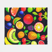 Couverture Polaire Collection de fruits brillants (Devant (Horizontal))
