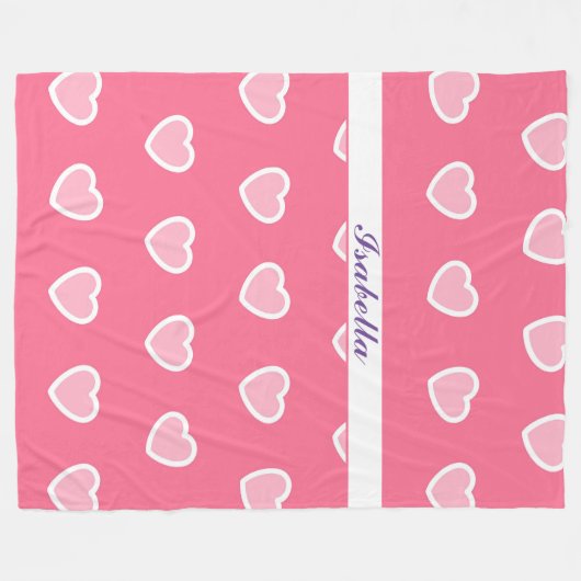 Couverture Polaire Collection de la Saint-Valentin rose moderne (Devant (Horizontal))