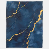 Couverture Polaire Collection de marbre bleu marine tendance (Devant)