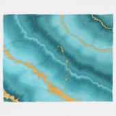 Couverture Polaire Collection de marbre bleu turquoise populaire (Devant (Horizontal))