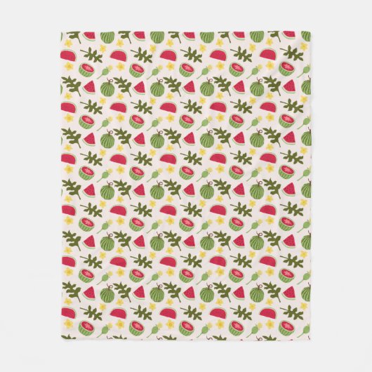 Couverture Polaire Collection de Motifs de paniers de fruits - pastèq (Devant)