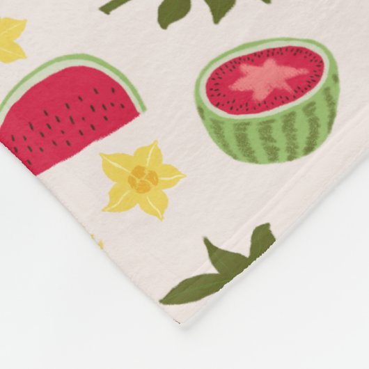 Couverture Polaire Collection de Motifs de paniers de fruits - pastèq (Coin)