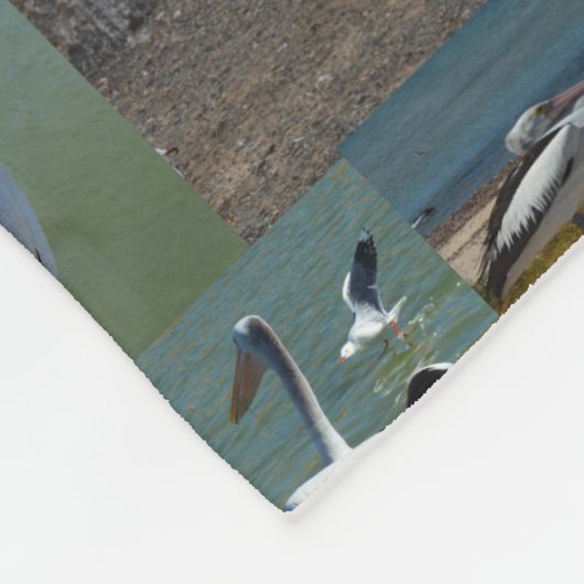 Couverture Polaire Collection De Pélicans Sur Un Collage Photo : (Coin)