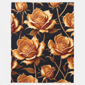 Couverture Polaire Collection de Roses de luxe branché Boho Gold (Devant)
