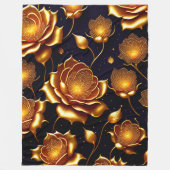 Couverture Polaire Collection de Roses de luxe moderne Big Gold (Devant)