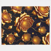 Couverture Polaire Collection de Roses de luxe moderne Big Gold (Devant (Horizontal))