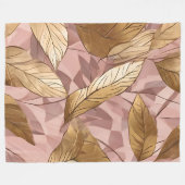 Couverture Polaire Collection Feuille tendance de Boho Rose Rose rose (Devant (Horizontal))