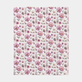 Couverture Polaire Collection Florale Anémone Pastel Doux