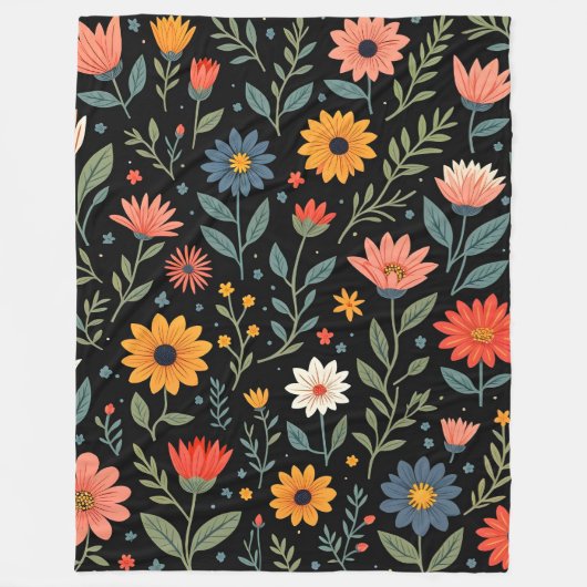 Couverture Polaire Collection florale Vintage tendance (Devant)