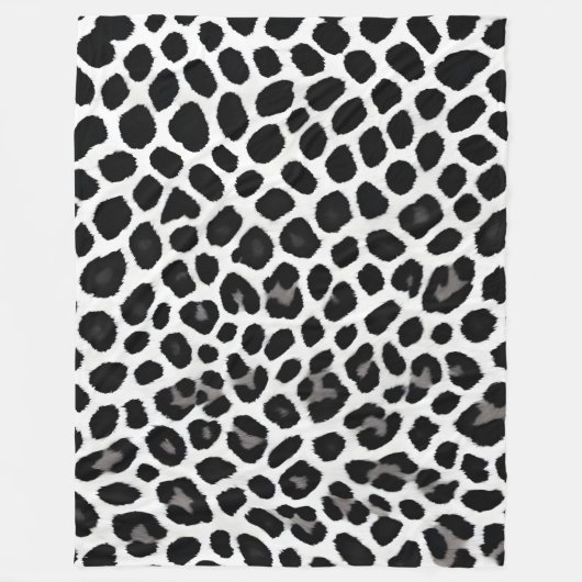Couverture Polaire Collection Luxe White Leopard Elégante (Devant)