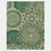 Couverture Polaire Collection Mandala Gold Green (Devant)