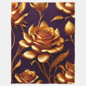 Couverture Polaire Collection moderne de luxe Big Gold Rose (Devant)