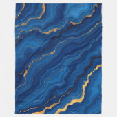 Couverture Polaire Collection moderne de marbre Royal Blue Gold (Devant)