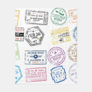Couverture Polaire Collection of Passport Stamps Isolated on White. 1