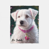 Couverture Polaire Collection Petit Chien Et Rose (Devant)